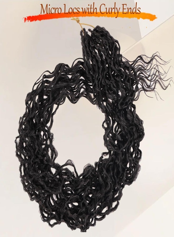 Beverlee Micro Locs Crochet Hair 12 Inch soft locs with curly ends 9 Packs Boho Soft Locs Style Mini Locs Twist Hair Synthetic micro locs extensions goddess Crochet Locs For Black Women - Image 5